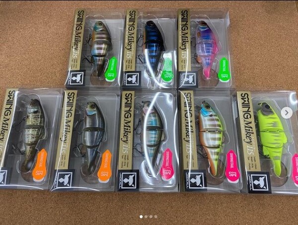 滋賀守山店　新製品入荷情報第３弾　ジャッカル　スイングマイキー115　ダウズスイマー180SF　ブラストボーンJr.SF　スリークマイキー160　入荷致しました。サムネイル