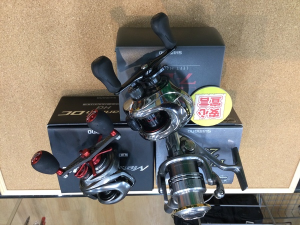 狭山店　本日の釣具買取商品　第２弾！「シマノ　〇０７アンタレスＤＣ７ＬＶ（左）〇１５メタニウムＤＣ　ＨＧ（左）〇０８ツインパワー　２５００などが、買取入荷しました！」（狭山店）サムネイル