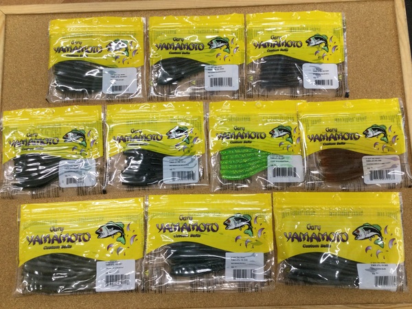【新製品入荷情報】　ゲーリーヤマモト　３．５”カットテールワーム　４”カットテールワーム　５”カットテールワーム　６．５”カットテールワーム　１０”カットテールワーム　２．５”レッグワーム　４”グラブ　入荷致しました！（寝屋川店）サムネイル