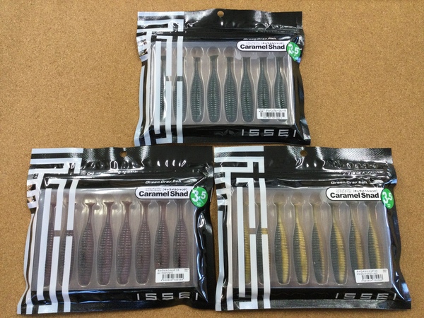 【新製品入荷情報☆第２弾☆】「一誠 ○キャラメルシャッド ３.５/４/５インチ（新色）○カタクチワームヤバクネ ４.５/５.５インチ（再入荷）○楽刺しネイルシンカーＴＧ（新製品）」が入荷いたしました！（葛の葉店）サムネイル