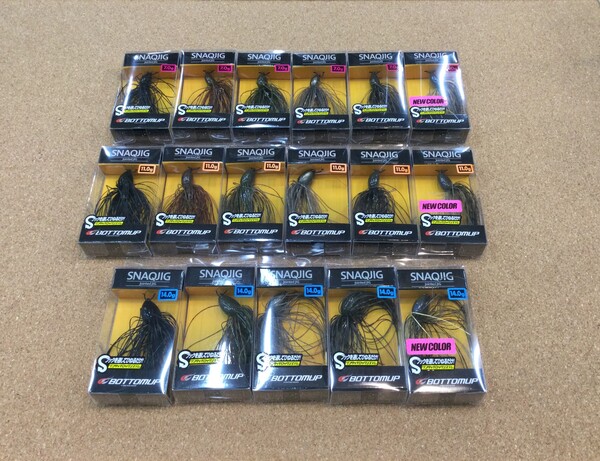 狭山店【製品入荷情報】第２弾！「ボトムアップ　　〇スナックジグ　７ｇ（新色１色＆５色再入荷）＆１１ｇ（新色１色＆５色再入荷）＆１４ｇ（新色１色＆４色再入荷）〇スクーパーフロッグダディ（５色再入荷）　〇クネリー　３．６インチ（３色再入荷）などが、入荷しました！」（狭山店）サムネイル