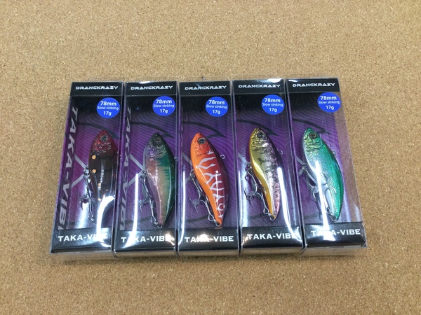 狭山店【新製品入荷情報】第２弾！「ドランクレイジー　〇タカバイブ７８（新製品・５色新入荷）〇フェロッグ（新製品・３色新入荷）〇スローシャイナー３．８インチ・４．８インチ・５．８インチなどが、入荷しました！」（狭山店）サムネイル