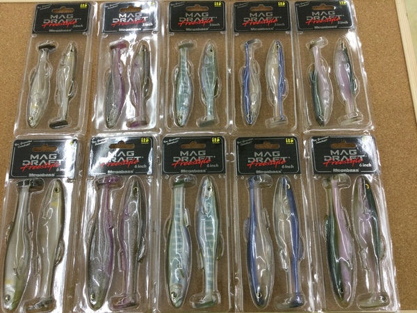 滋賀守山店　新製品入荷情報　メガバス  マグドラフトフリースタイル5インチ、6インチ・マグドラフトヘッド・スリーパークロー5/8oz・マドタチ  ハニタスミノー HF・フィッシュマグネット  オクトパス・ブルーブルー  ブローウィン！50S　入荷いたしました！サムネイル