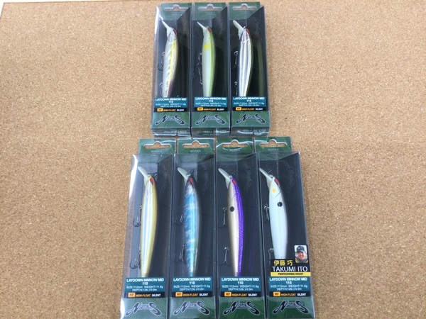 滋賀守山店　新製品入荷情報　ノリーズ　レイダウンミノーMID110、ヤマシタ　アッパー70、95、スクイッシュ、ホバー、アーマー　入荷いたしました！サムネイル